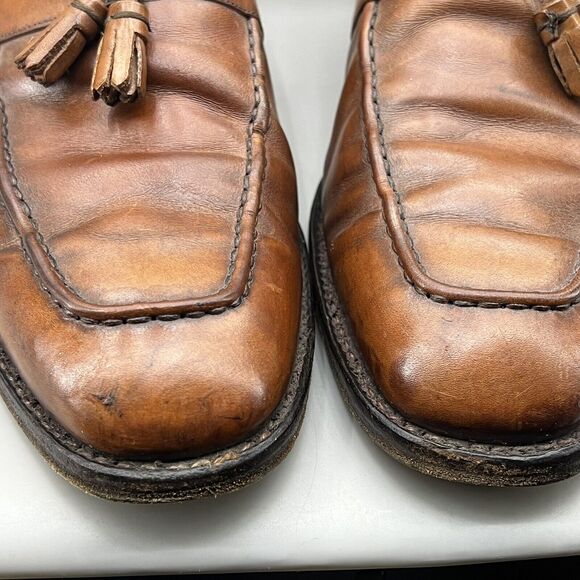 Barker Custom Grade Tassel Loafers Men Size 10 11 US Brown Leather Slip On Shoes - Picture 10 of 11